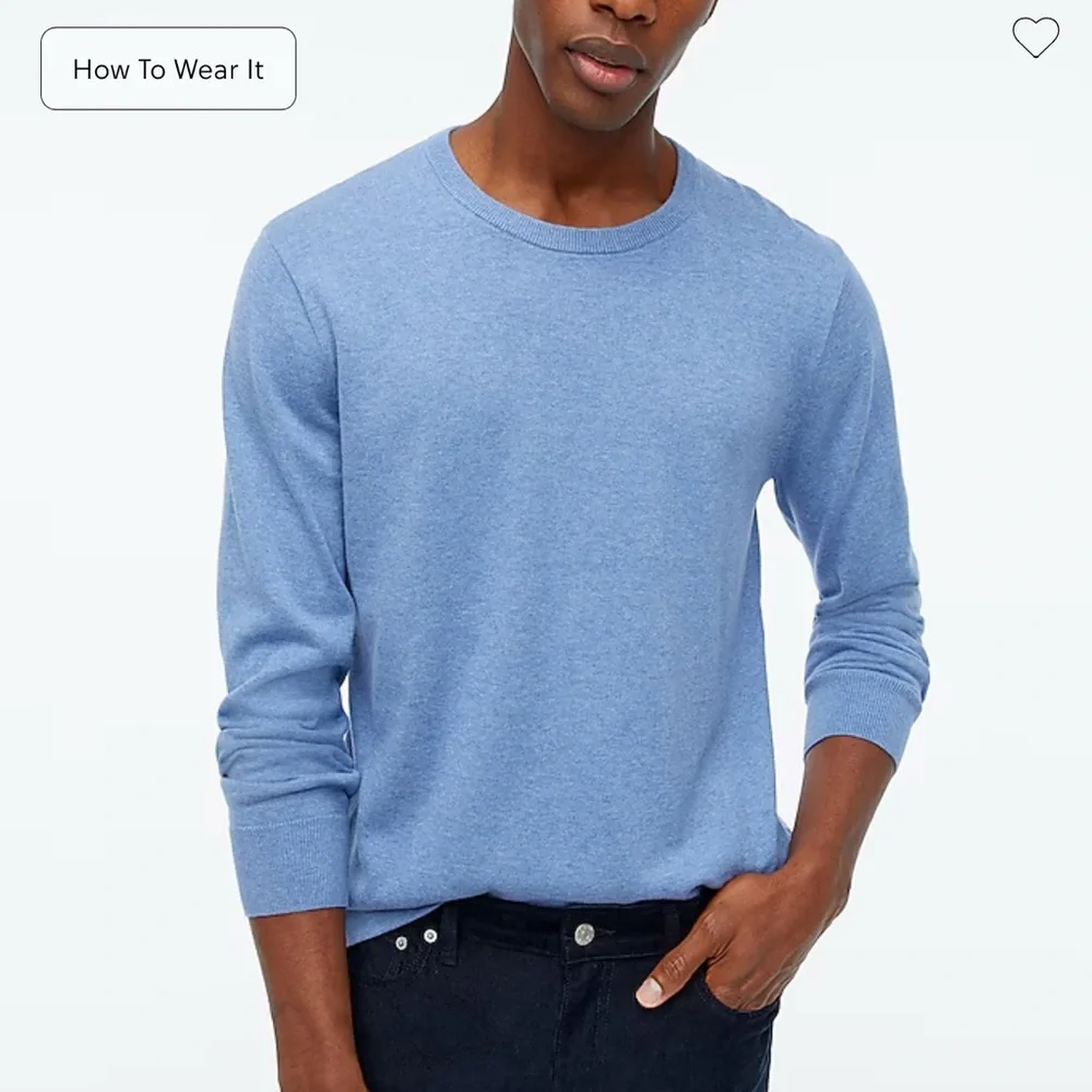 J. Crew Mens Cotton crewneck sweater-tee in heather Periwinkle Sz. Large